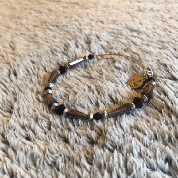 Alex and Ani Purple Beaded Bangle - Picture 2 of 3